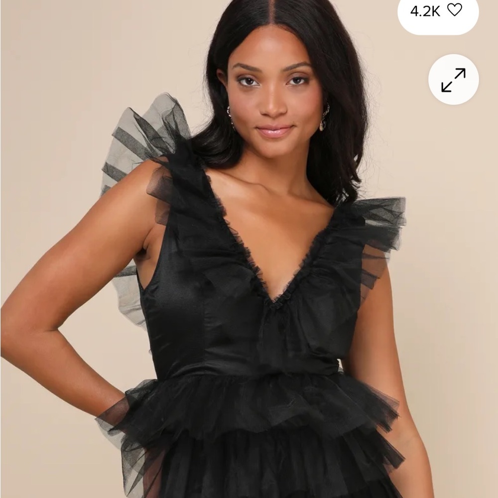 Lulu's Black Ruffled Mini Dress - Picture 4 of 5